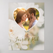 Dromerige witte roos Hart Foto Nieuwe Bruiloft Poster (Voorkant)