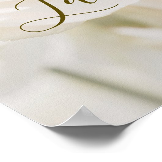 Dromerige witte roos hart foto nieuwjaarsbruiloft poster (Hoek)