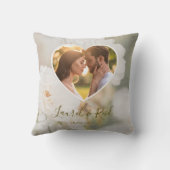 Dromerige witte roos paar in een hart foto bruilof kussen (Achterkant)