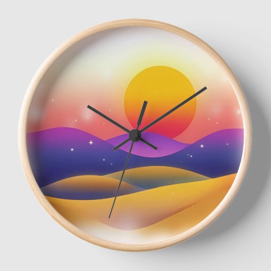 Dromerige woestijnzonsondergang met gradiëntheuvel (Voorkant)