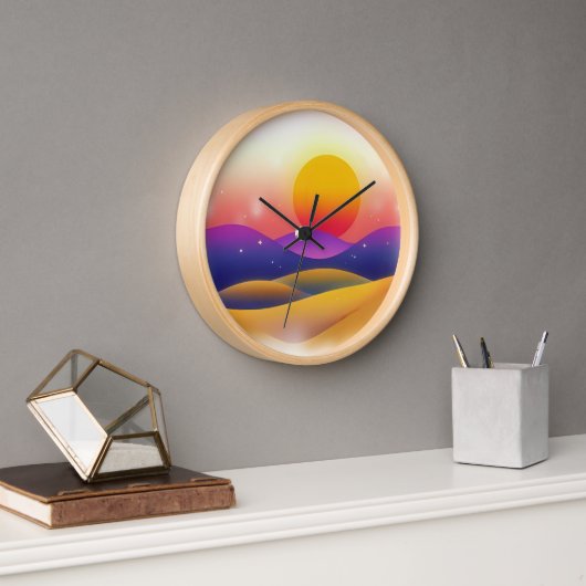 Dromerige woestijnzonsondergang met gradiëntheuvel (Kantoor)