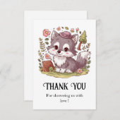 Dromerige  Wolf Baby shower Bedankkaart (Voorkant / Achterkant)