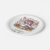 Dromerige  Wolf Baby shower Papieren Bordje (Gekanteld)