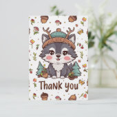 Dromerige  wolf bedankkaart (Staand voorkant)