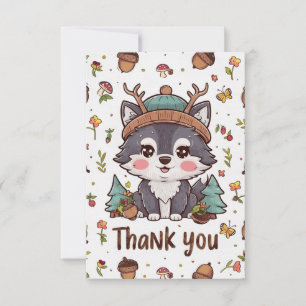 Dromerige  wolf bedankkaart