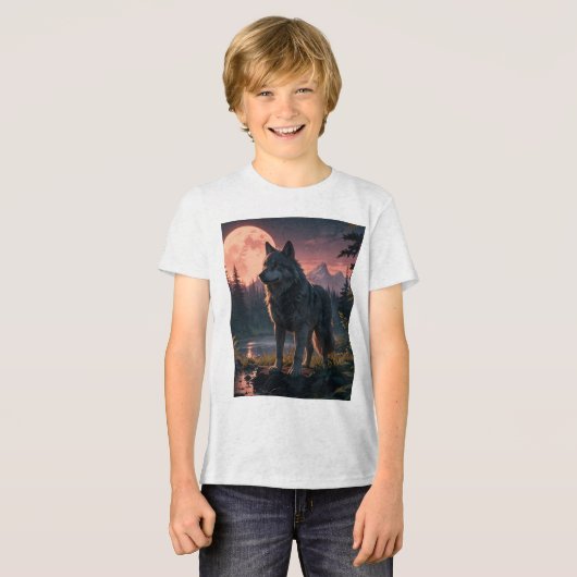dromerige wolf T-shirt (Voorkant volledig)