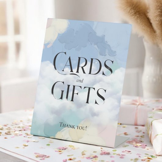 Dromerige wolk Negen 'Kaarten en geschenken' voets Reclamebord Met Voetstuk