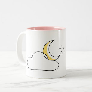 Dromerige wolk & sterren tweekleurige koffiemok