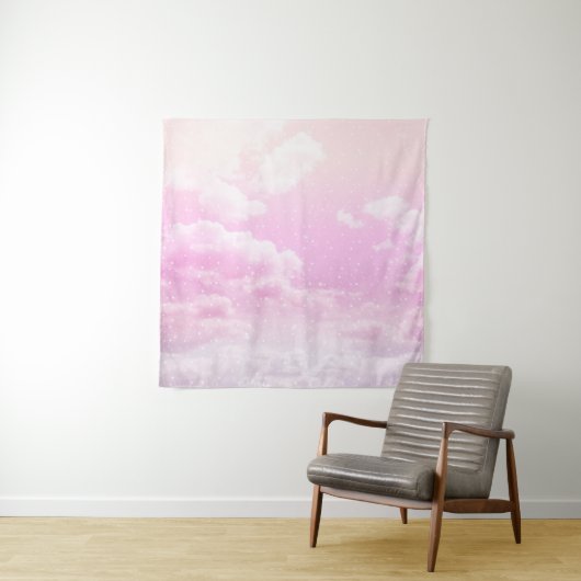 Dromerige Wolken Blush Nebula Bliss 1 Wandkleed (In situ)