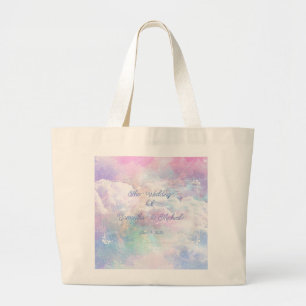 Dromerige Wolken en Sterren Bruiloft Grote Tote Bag