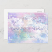 Dromerige Wolken en Sterren Bruiloft Save The Date Briefkaart (Voorkant / Achterkant)