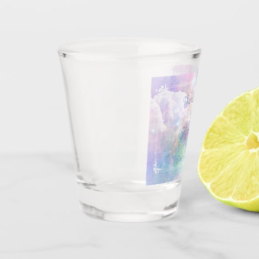 Dromerige Wolken en Sterren Bruiloft Shot Glas (Links)