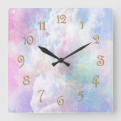 Dromerige Wolken en Sterren Vierkante Klok (Voorkant)