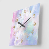 Dromerige Wolken en Sterren Vierkante Klok (Hoek)