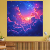 Dromerige Wolken: Hemelse Zonsondergang Magie Kuns Canvas Afdruk (Insitu (Woonkamer))