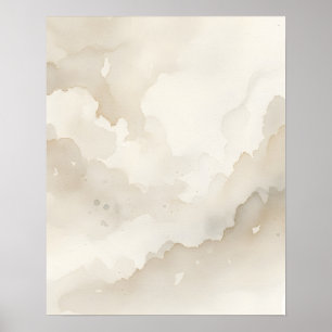 Dromerige wolken neutrale badkamer muurkunst poster