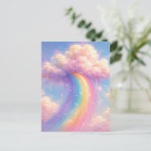 Dromerige Wolken Regenboog - Pastel Schilderstijl Briefkaart (Staand voorkant)