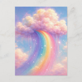 Dromerige Wolken Regenboog - Pastel Schilderstijl Briefkaart