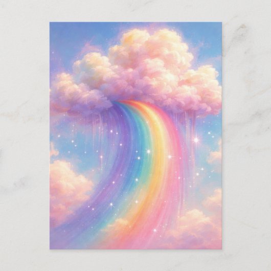 Dromerige Wolken Regenboog - Pastel Schilderstijl Briefkaart (Voorkant)