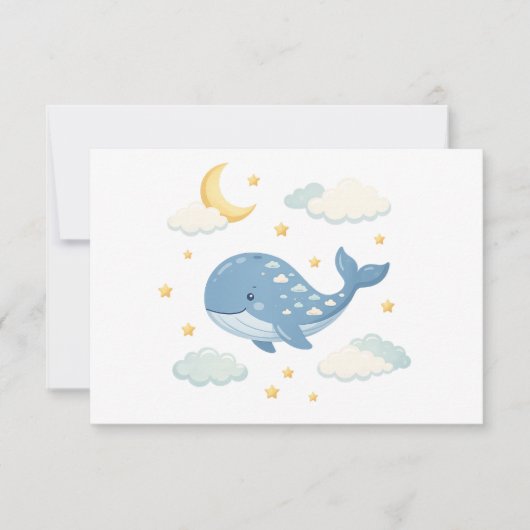 Dromerige Wolken Walvis Bedankkaart (Voorkant)