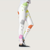 Dromerige Wolken: Waterverf Hart Regen Leggings (Rechts)
