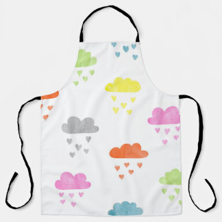 Dromerige Wolken: Waterverf Hart Regen Schort