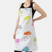 Dromerige Wolken: Waterverf Hart Regen Schort (Insitu)