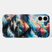 Dromerige wolkenpatronen met zachte blues en roze Case-Mate iPhone case (Achterkant (horizontaal))