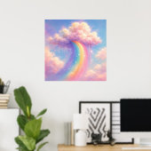 Dromerige wolkenregenboog - Schilderstijl in paste Poster (Thuiskantoor)