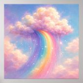 Dromerige wolkenregenboog - Schilderstijl in paste Poster (Voorkant)