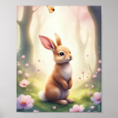 Dromerige Woodland Bunny Nursery Baby&Kinderen Poster (Voorkant)