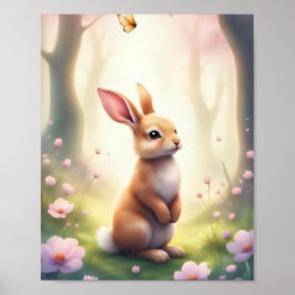 Dromerige Woodland Bunny Nursery Baby&Kinderen Poster