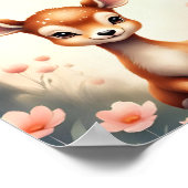 Dromerige Woodland Deer Nursery Baby & Kinder Poster (Hoek)
