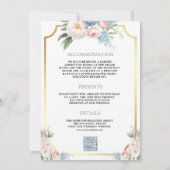 Dromerige Zachte Blauwe Roze Bloemen Alles in Één  Kaart (Achterkant)