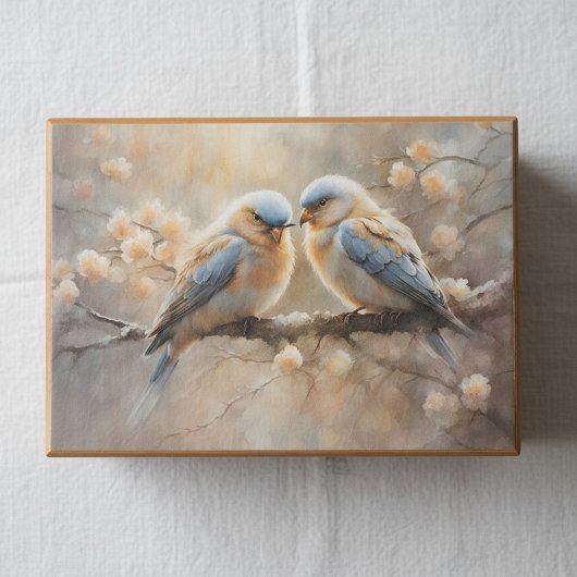 Dromerige zachte pastel Romantische Lovebirds op B Tissuepapier