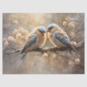 Dromerige zachte pastel Romantische Lovebirds op B Tissuepapier (Voorkant)