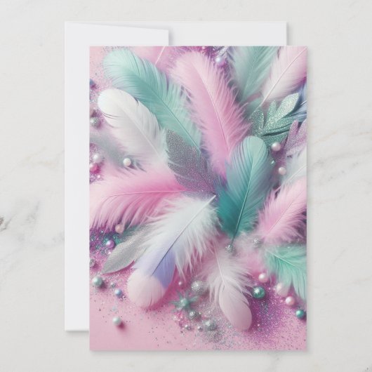 Dromerige zachte pastelveren Sweet 16 Birthday Kaart (Achterkant)