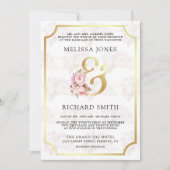 Dromerige Zachte Roze Bloemen Goud Alles in Één Hu Kaart (Voorkant)