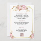 Dromerige Zachte Roze Bloemen Goud Alles in Één Hu Kaart (Achterkant)