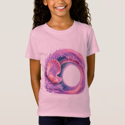 Dromerige Zee Schelp Golf Fantasie Kunst – Tropisc T-shirt (Voorkant)