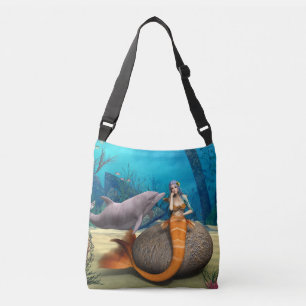 Dromerige Zeemeermin Dolfijn Onderwater Fantasie K Crossbody Tas