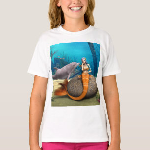 Dromerige Zeemeermin Dolfijn Onderwater Fantasie K T-shirt