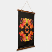 Dromerige Zinnia Bloem Abstracte Kunst Hangend Wandkleed (Gebogen)