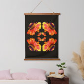 Dromerige Zinnia Bloem Abstracte Kunst Hangend Wandkleed (Slaapkamer)