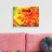 Dromerige Zinnia Bloem Verdrietig Canvas Afdruk (Insitu (Woonkamer))