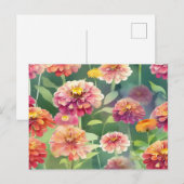 Dromerige Zinnia-bloemen Briefkaart (Voorkant / Achterkant)