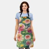 Dromerige Zinnia-bloemen Schort (Gedragen)
