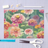 Dromerige Zinnia-bloemen Tissuepapier (Craft)