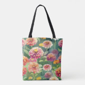 Dromerige Zinnia-bloemen Tote Bag (Achterkant)