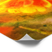 Dromerige Zinnia Flower Distress Mirror Abstract Poster (Hoek)